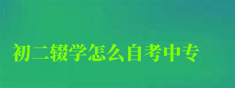 初二輟學怎么自考中專 初二輟學怎么自考中專 ,初二輟學怎么自考中專(圖1)