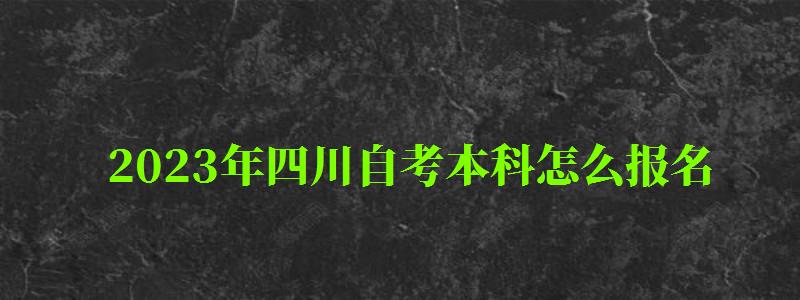 2023年四川自考本科怎么報名 2023年四川自考本科怎么報名 ,2023年四川自考本科怎么報名考試(圖1)
