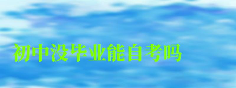 初中沒畢業能自考嗎 初中沒畢業能自考嗎 19歲輟學也能報名嗎,初中沒畢業能自考嗎 19歲輟學也能報名嗎(圖1)
