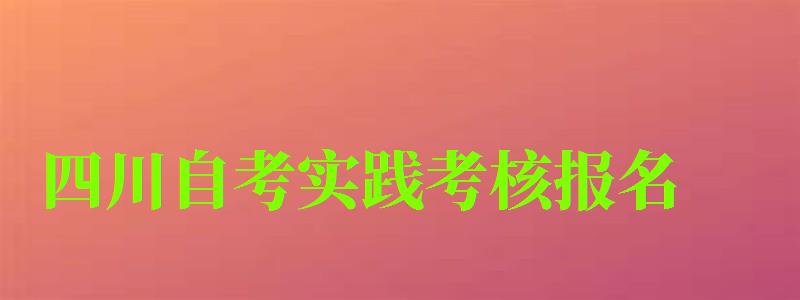 四川自考實踐考核報名 四川自考實踐考核報名 ,四川自考實踐考核報名時間(圖1)
