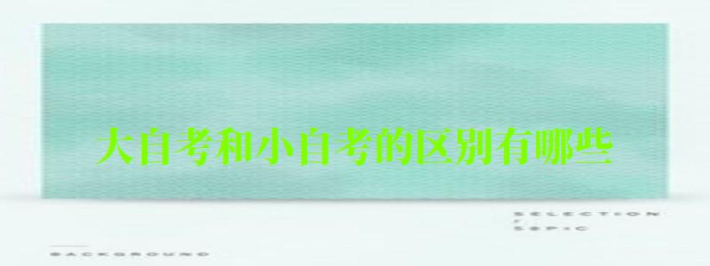 大自考和小自考的區別有哪些 大自考和小自考的區別有哪些 ,大自考和小自考的區別有哪些呢(圖1)