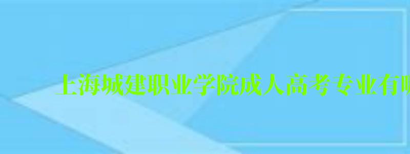 上海城建職業(yè)學(xué)院成人高考專業(yè)有哪些 上海城建職業(yè)學(xué)院成人高考專業(yè)有哪些 ,上海城建職業(yè)學(xué)院成人高考專業(yè)有哪些(圖1)