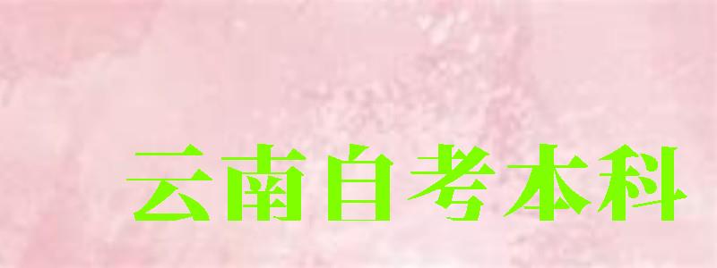 云南自考本科 云南自考本科