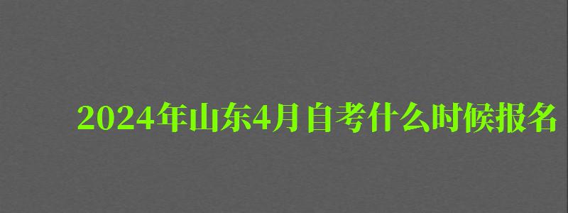 2024年山東4月自考什么時候報名