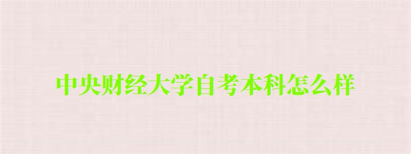 中央財經(jīng)大學(xué)自考本科怎么樣（中央財經(jīng)大學(xué)自考本科怎么樣啊）