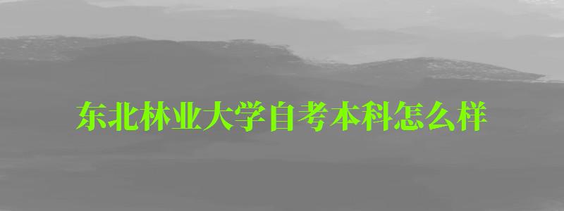 東北林業大學自考本科怎么樣(東北林業大學自考本科怎么樣啊) 東北林業大學自考本科怎么樣,東北林業大學自考本科怎么樣啊(圖1)