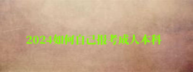 2024如何自己報考成人本科 2024如何自己報考成人本科 報名流程有哪些,2024年成人本科怎么報名(圖1)