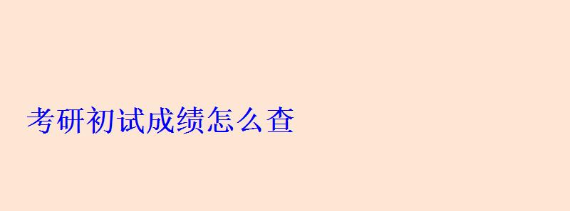 考研初試成績怎么查 考研初試成績怎么查