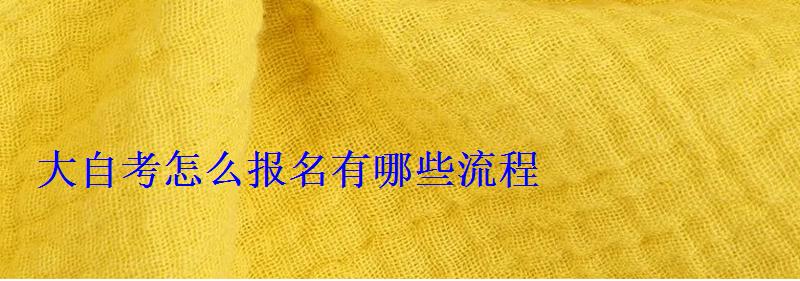 大自考怎么報名有哪些流程 大自考怎么報名有哪些流程