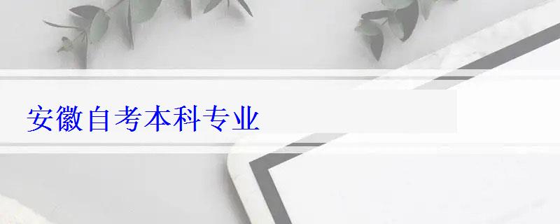 安徽自考本科專業(yè) 安徽自考本科專業(yè)