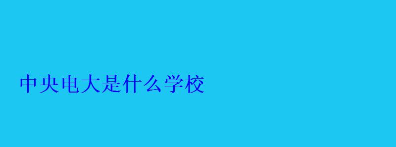 中央電大是什么學校