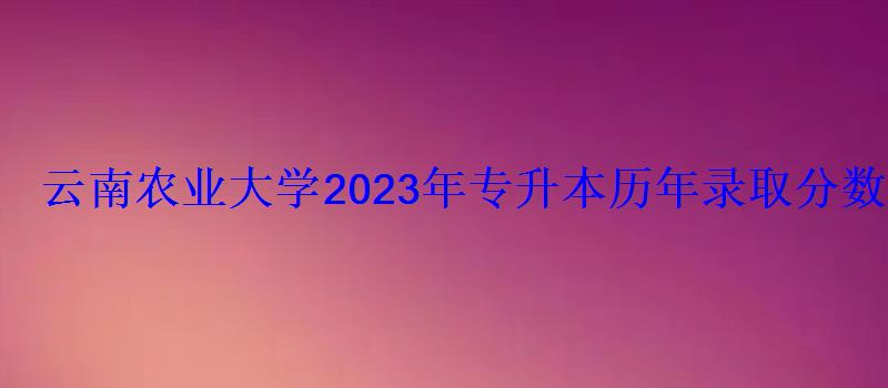 云南農(nóng)業(yè)大學(xué)2023年專(zhuān)升本歷年錄取分?jǐn)?shù)線 云南農(nóng)業(yè)大學(xué)2023年專(zhuān)升本歷年錄取分?jǐn)?shù)線
