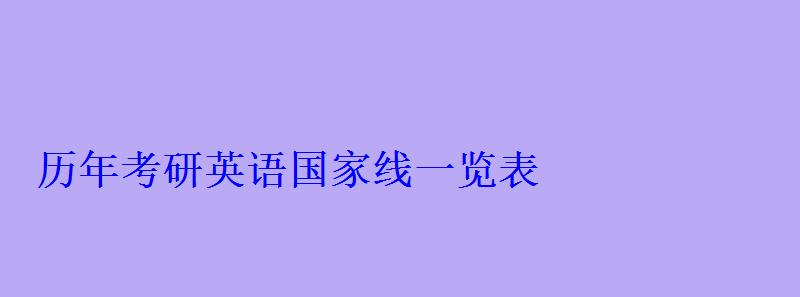 歷年考研英語國家線一覽表 歷年考研英語國家線一覽表