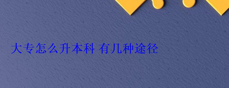 大專怎么升本科有幾種途徑 大專怎么升本科有幾種途徑