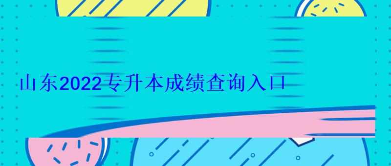 山東2022專升本成績查詢入口