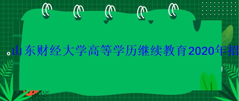 山東財經大學高等學歷繼續教育2020年招生簡章 山東財經大學高等學歷繼續教育2020年招生簡章
