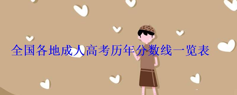 全國各地成人高考歷年分數線一覽表(2023-2022) 全國各地成人高考歷年分數線一覽表