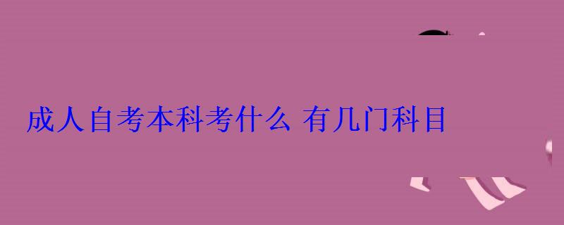 成人自考本科考什么有幾門科目 成人自考本科考什么有幾門科目