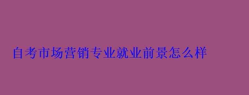 自考市場(chǎng)營(yíng)銷(xiāo)專(zhuān)業(yè)就業(yè)前景怎么樣 自考市場(chǎng)營(yíng)銷(xiāo)專(zhuān)業(yè)就業(yè)前景怎么樣