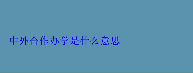 中外合作辦學是什么意思