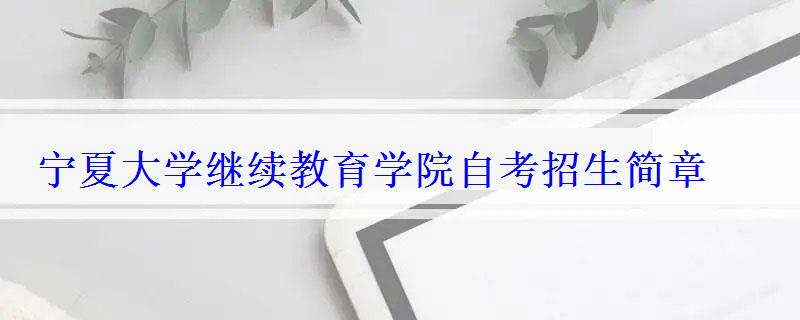 寧夏大學繼續教育學院自考招生簡章 寧夏大學繼續教育學院自考招生簡章