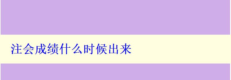 注會(huì)成績(jī)什么時(shí)候出來