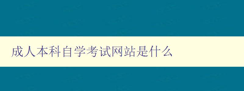 成人本科自學(xué)考試網(wǎng)站是什么 成人本科自學(xué)考試網(wǎng)站是什么