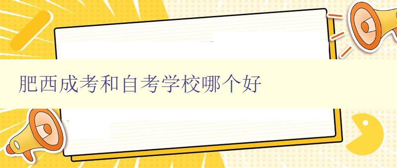 肥西成考和自考學校哪個好 比較肥西成考和自考學校的優缺點 肥西成考和自考學校哪個好 比較肥西成考和自考學校的優缺點