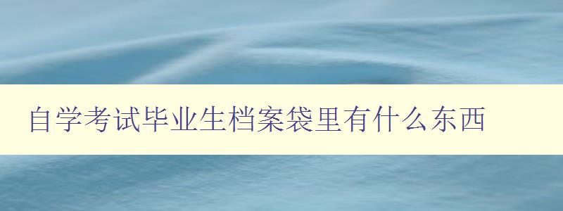 自學考試畢業(yè)生檔案袋里有什么東西 畢業(yè)生必備的檔案袋內物品 自學考試畢業(yè)生檔案袋里有什么東西 畢業(yè)生必備的檔案袋內物品