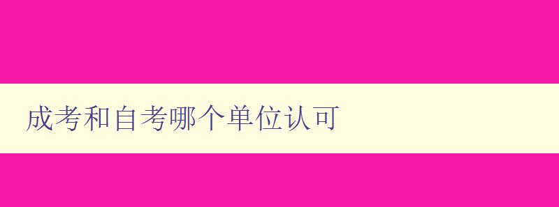 成考和自考哪個單位認可 比較成考和自考的認可情況 成考和自考哪個單位認可 比較成考和自考的認可情況