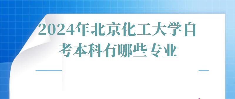2024年北京化工大學自考本科有哪些專業 2024年北京化工大學自考本科有哪些專業
