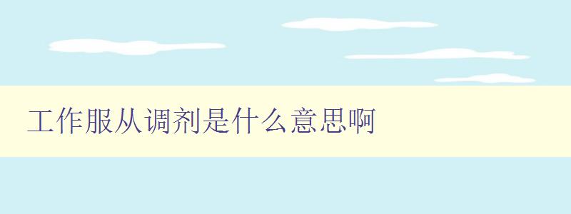 工作服從調劑是什么意思啊 工作服從調劑是什么意思啊
