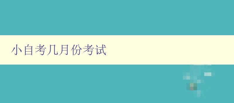 小自考幾月份考試 考試時間安排及備考建議 小自考幾月份考試 考試時間安排及備考建議