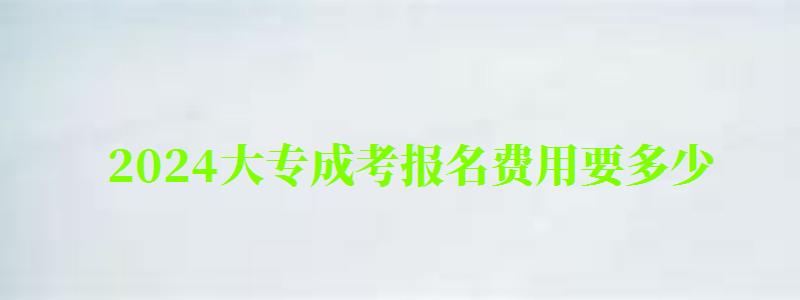 2024大專成考報(bào)名費(fèi)用要多少
