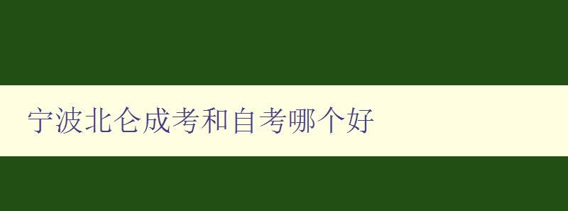 寧波北侖成考和自考哪個好 比較寧波北侖成考和自考的優缺點 寧波北侖成考和自考哪個好 比較寧波北侖成考和自考的優缺點