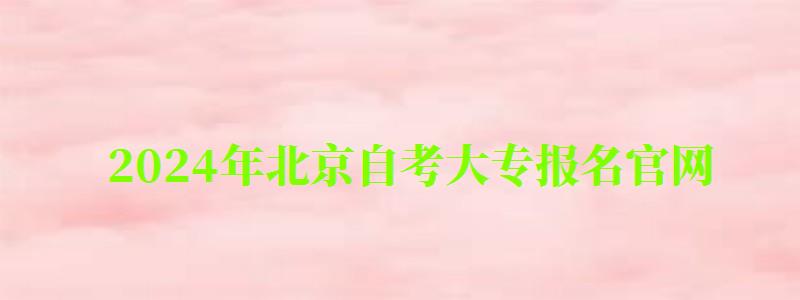 2024年北京自考大專報(bào)名官網(wǎng)