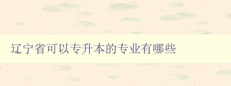 遼寧省可以專升本的專業有哪些 詳細介紹遼寧省專升本開設的專業方向 遼寧省可以專升本的專業有哪些 詳細介紹遼寧省專升本開設的專業方向