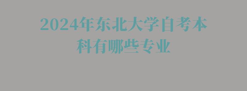 2024年東北大學自考本科有哪些專業(yè) 2024年東北大學自考本科有哪些專業(yè)