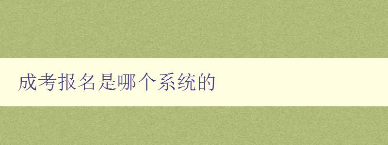 成考報名是哪個系統的 詳解成人高考報名流程和系統 成考報名是哪個系統的 詳解成人高考報名流程和系統