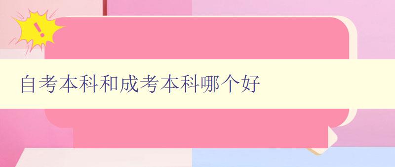 自考本科和成考本科哪個好 選擇自考還是成考,你需要知道的全在這里 自考本科和成考本科哪個好 選擇自考還是成考,你需要知道的全在這里