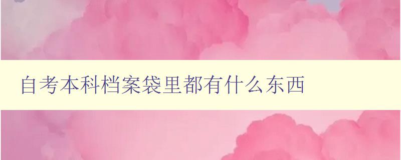 自考本科檔案袋里都有什么東西 詳解自考本科必備材料 自考本科檔案袋里都有什么東西 詳解自考本科必備材料