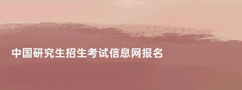 中國研究生招生考試信息網報名,中國研究生招生考試信息網