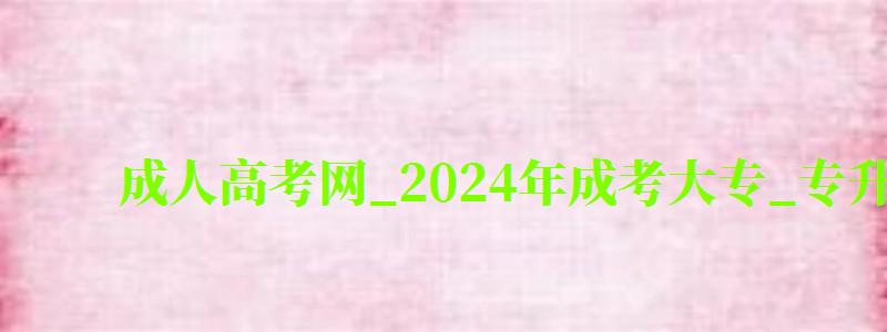 成人高考網_2024年成考大專_專升本報名招生平臺 成人高考網_2024年成考大專_專升本報名招生平臺(圖1)