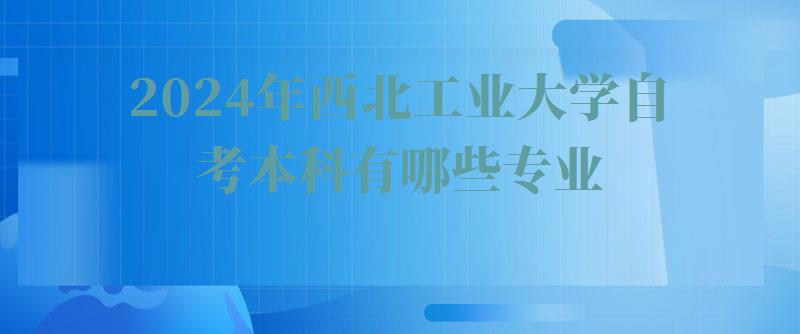 2024年西北工業大學自考本科有哪些專業 2024年西北工業大學自考本科有哪些專業