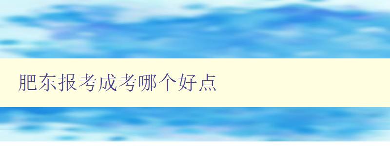 肥東報考成考哪個好點 分析肥東各成考培訓(xùn)機構(gòu)的優(yōu)劣勢 肥東報考成考哪個好點 分析肥東各成考培訓(xùn)機構(gòu)的優(yōu)劣勢