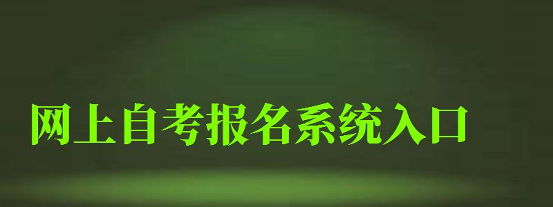 網上自考報名系統入口 網上自考報名系統入口 (圖1)