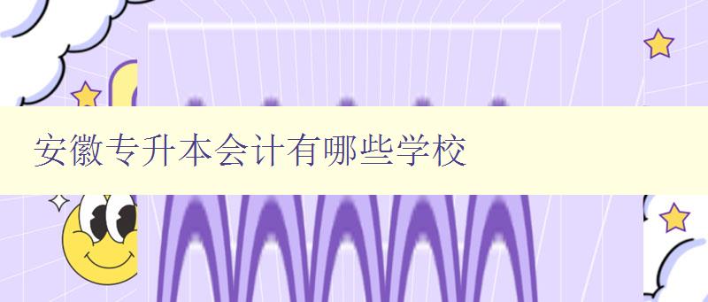 安徽專升本會計有哪些學校 詳細介紹安徽地區會計專升本學校 安徽專升本會計有哪些學校 詳細介紹安徽地區會計專升本學校