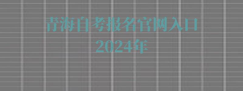 青海自考報(bào)名官網(wǎng)入口2024年 青海自考報(bào)名官網(wǎng)入口2024年