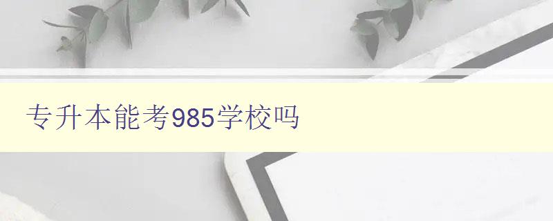 專(zhuān)升本能考985學(xué)校嗎 985高校專(zhuān)升本政策解析 專(zhuān)升本能考985學(xué)校嗎 985高校專(zhuān)升本政策解析