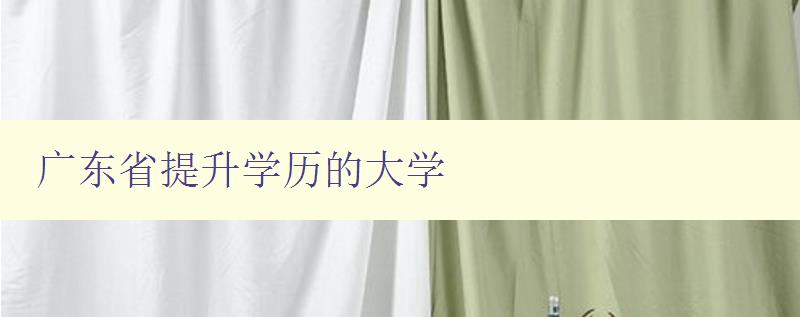 廣東省提升學(xué)歷的大學(xué) 廣東省提升學(xué)歷的大學(xué)